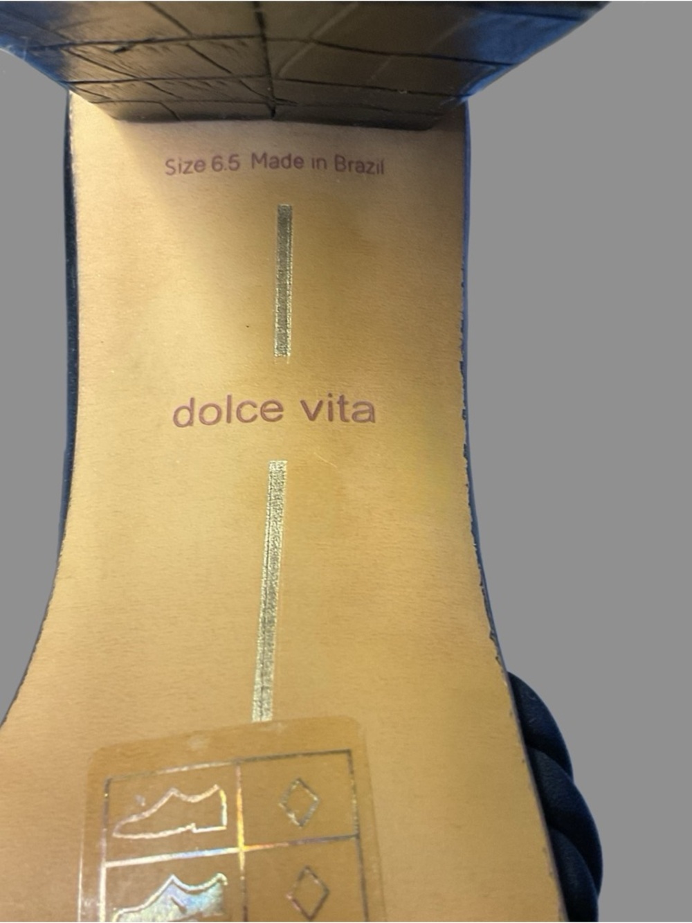 Dolce Vita Mules 6.5 Sandals Black Embossed Block Heel Summer Shoes - Picture 12 of 16